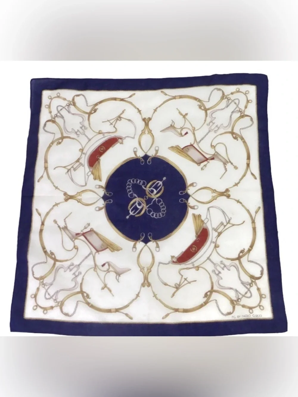 Vintage Paolo Gucci Italy Silk Bandana Handkerchief Pocket Square NIB Rare